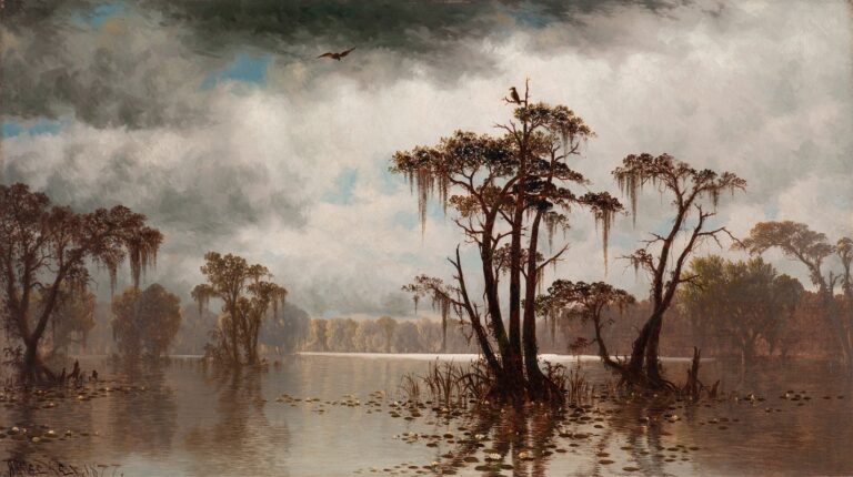 Bayou landschap - Joseph Rusling Meeker