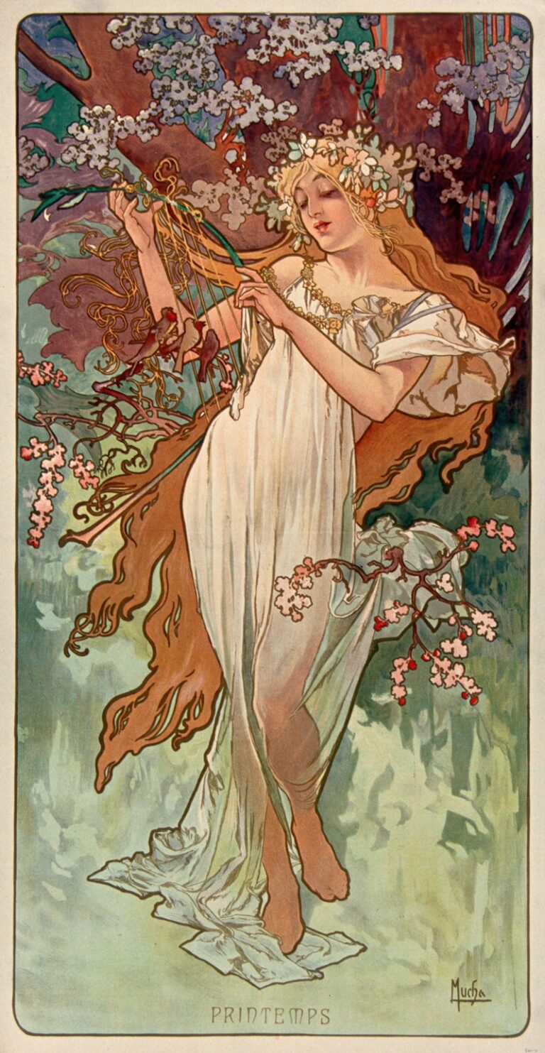 De seizoenen – lente - Alphonse Mucha