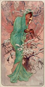 De seizoenen – winter - Alphonse Mucha