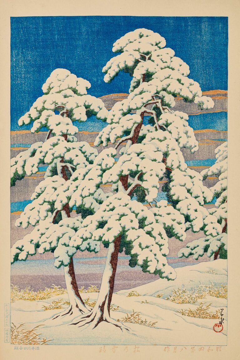 Dennen na sneeuwval - Kawase Hasui