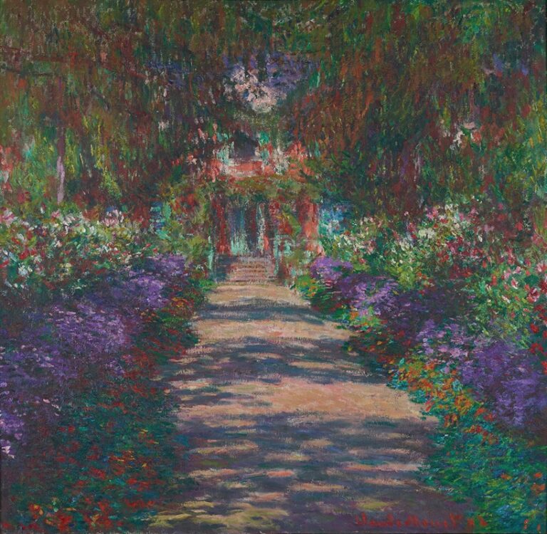 Een laan in Monets tuin in Giverny - Claude Monet