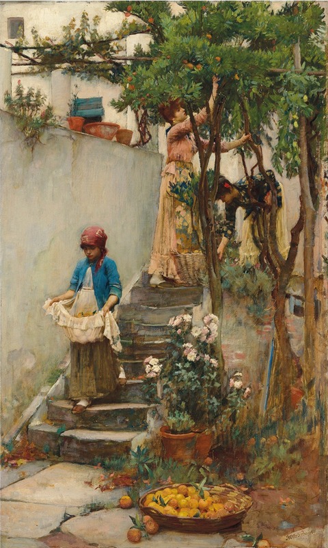 Een sinaasappeltuin - John William Waterhouse
