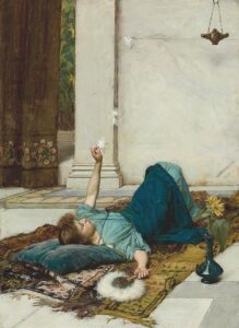 Het zoete nietsdoen - John William Waterhouse