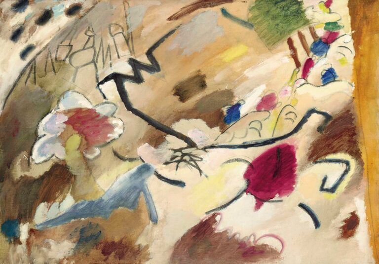 Improvisatie met paarden (studie voor Improvisatie 20) - Wassily Kandinsky