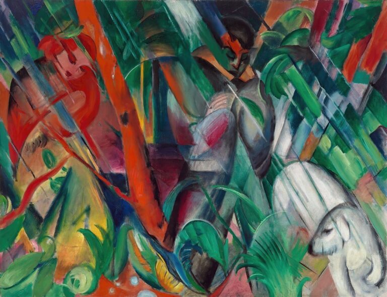 In de regen - Franz Marc