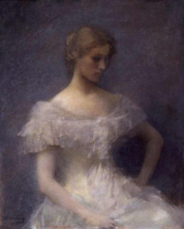 Jong meisje zittend - Thomas Wilmer Dewing