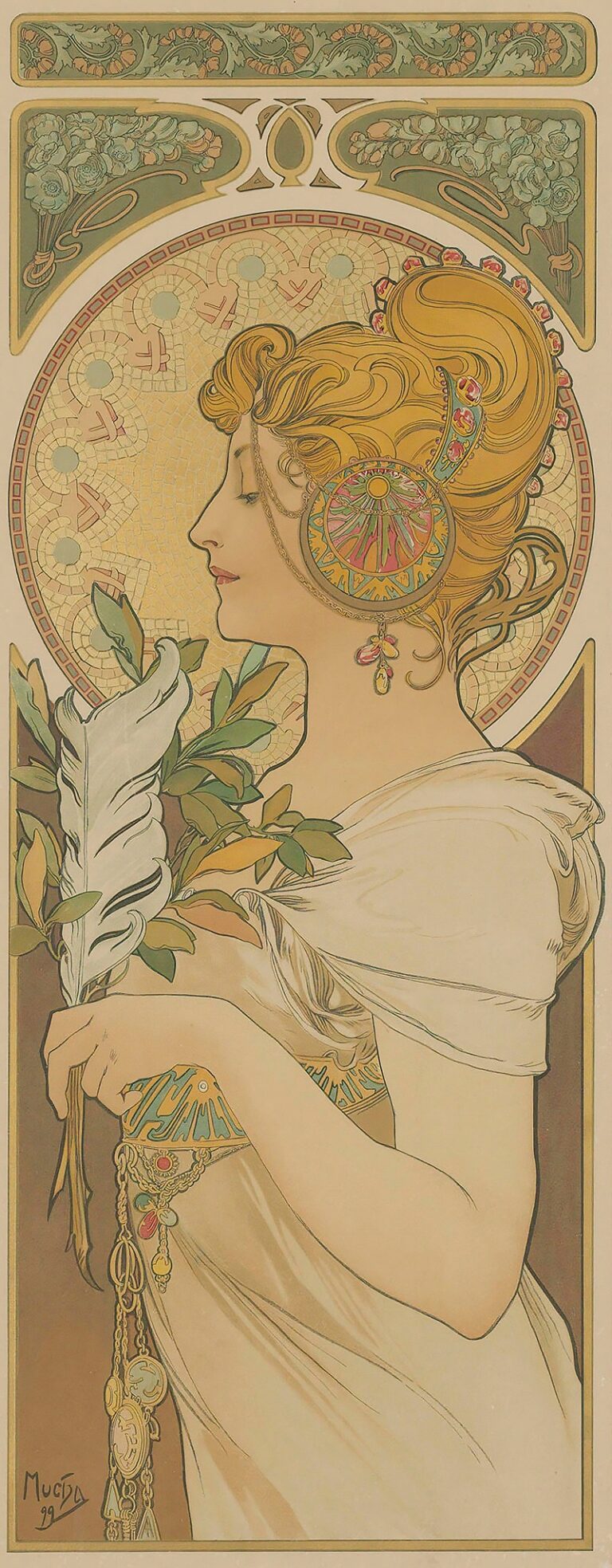 La Plume oranje - Alphonse Mucha