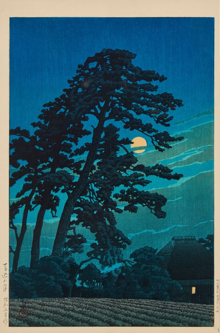 Maan boven Magome - Kawase Hasui