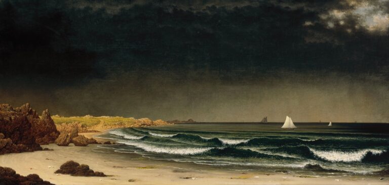 Naderende storm bij het strand van Newport - Martin Johnson Heade