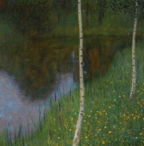 Oever met berken - Gustav Klimt