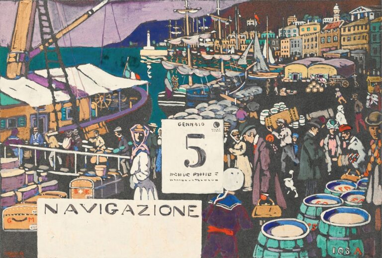 Ontwerp voor een scheepsaffiche - Wassily Kandinsky