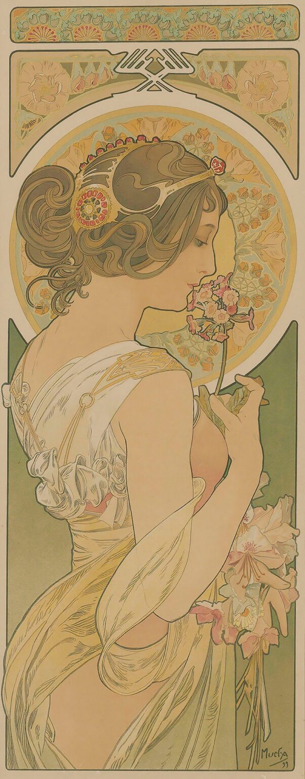 Primula oranje - Alphonse Mucha