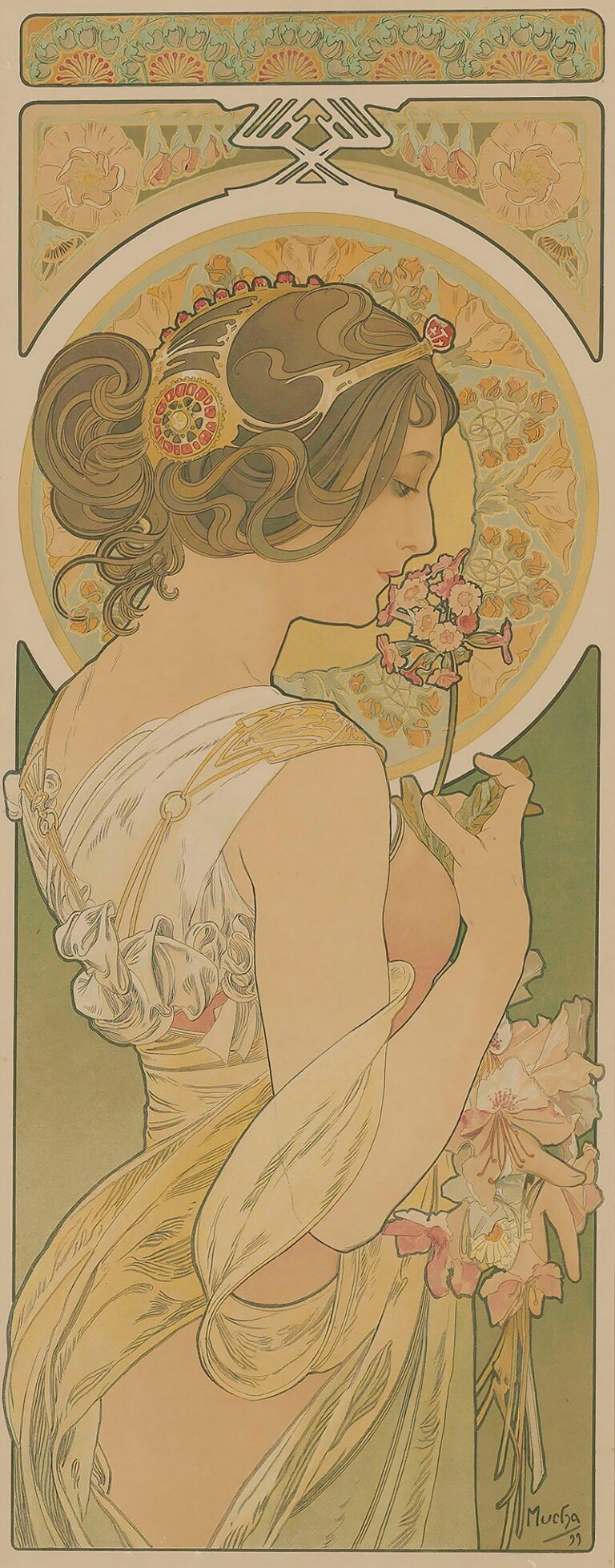 Primula oranje - Alphonse Mucha