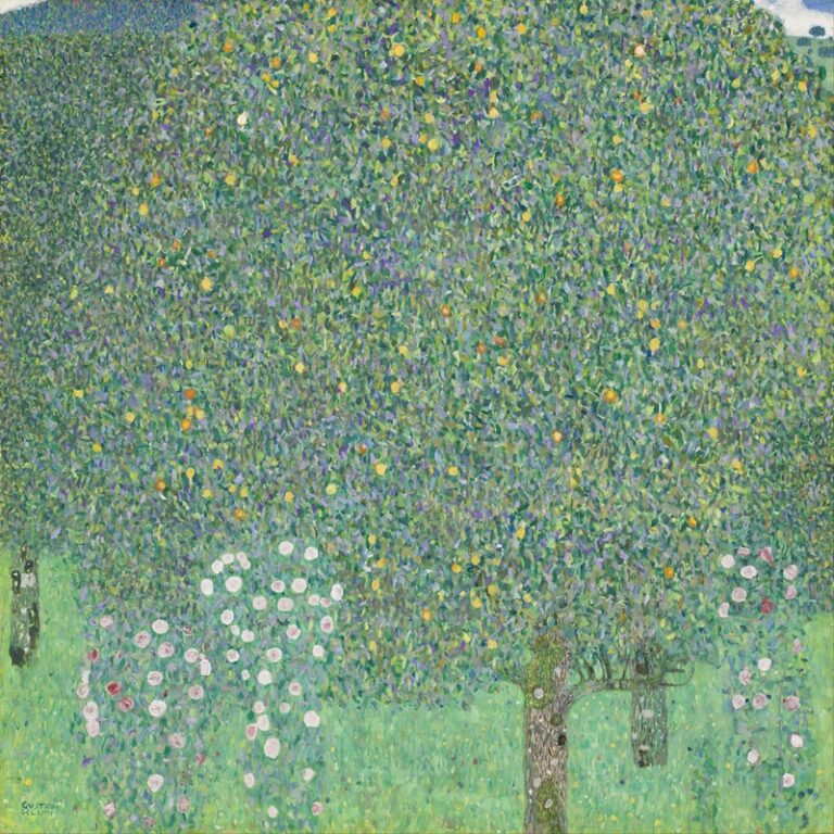 Rozenstruiken onder de bomen - Gustav Klimt