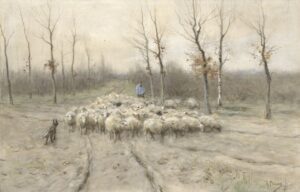 Schapenkudde op de heide bij Laren - Anton Mauve