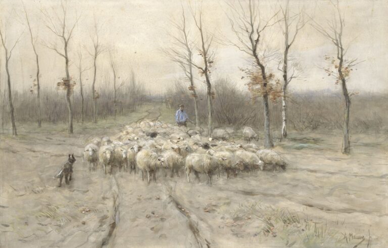 Schapenkudde op de heide bij Laren - Anton Mauve