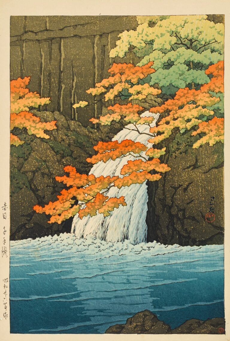 Senju-waterval bij Akame - Kawase Hasui