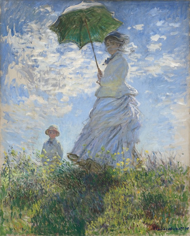 Vrouw met parasol – Madame Monet en haar zoon - Claude Monet