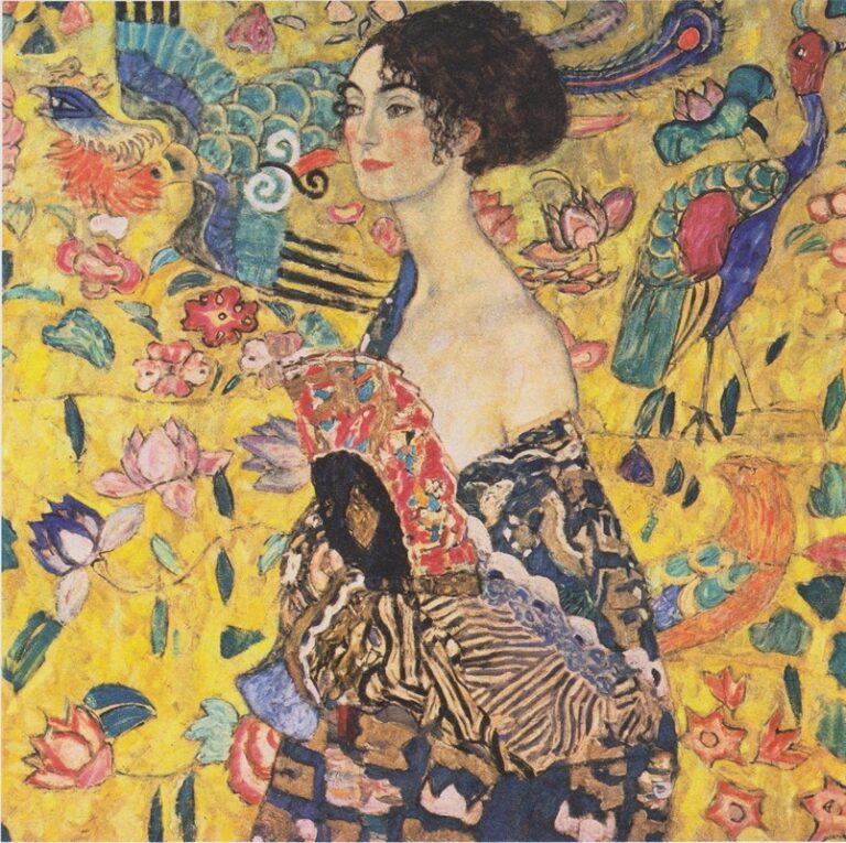 Vrouw met waaier - Gustav Klimt