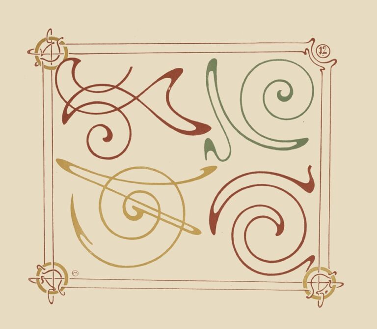 Zacht decoratief ontwerp met arabesken 1 - Alphonse Mucha