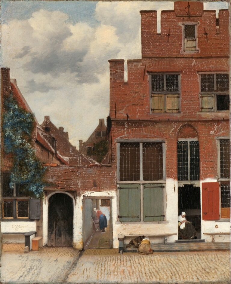 Zicht op huizen in Delft (Het straatje) - Johannes Vermeer